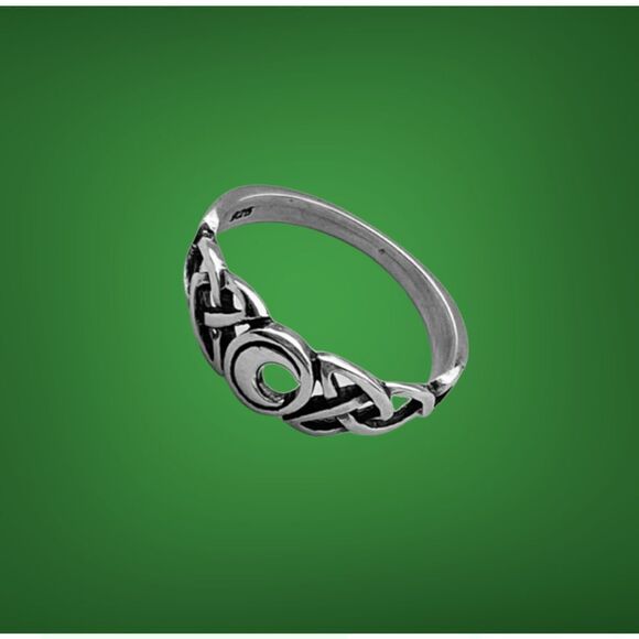 Sterling Silver Celtic Moon Ring - Picture 3 of 5